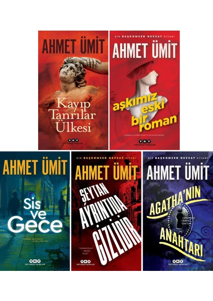 Kayıp Tanrılar Ülkesi - Aşkımız Eski Bir Roman - Sis ve Gece - Şeytan Ayrıntıda Gizlidir - Agatha'nın Anahtarı - 5 Kitap - Ahmet Ümit