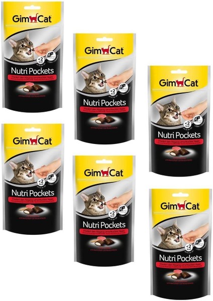 Nutri Pockets Anti-Hairball Kedi Ödülü Biftek Malt 60 gr x 6