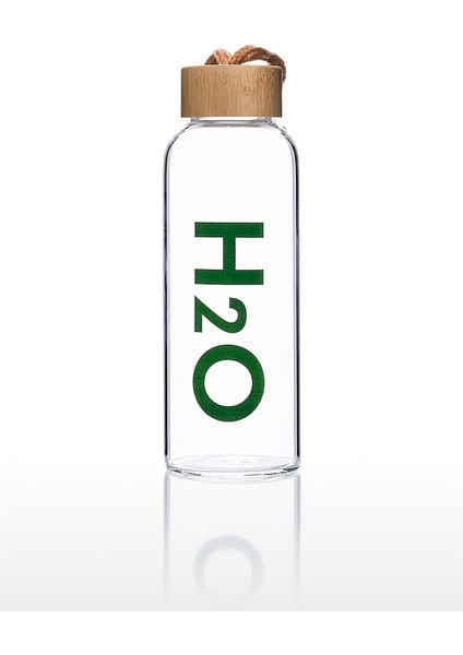 Bambu Kapaklı Borosilikat Cam Matara 600ML