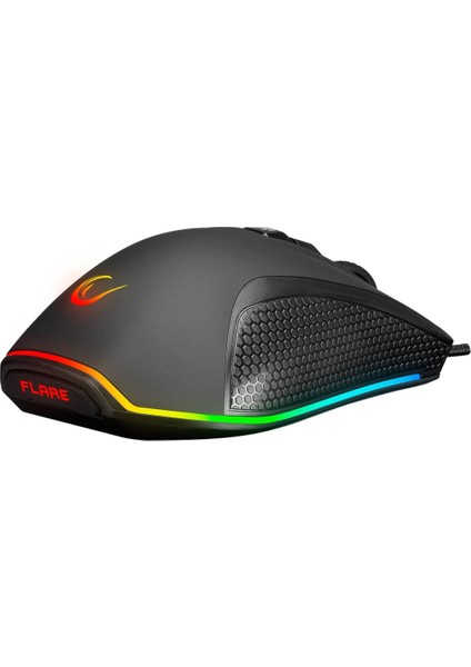 SMX-R51 FLARE Makrolu 10000 DPI RGB Ledli Profesyonel Gaming Oyuncu Mouse - Siyah