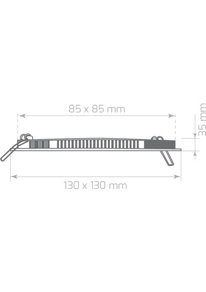 10 W 3000 K 850 Lm Sıva Altı Camlı Led Panel Kare Sarı Işık Kademeli Mavi Işık