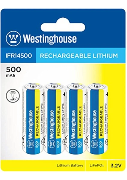 IFR14500 3.2V 500MAH Lifepo4 Solar Pil 4'lü