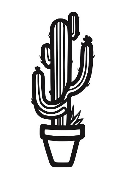 Karakoç Eğitim Ahşap Lazer Kesim Kaktüs Tablo Duvar Süsü Metal Değildir