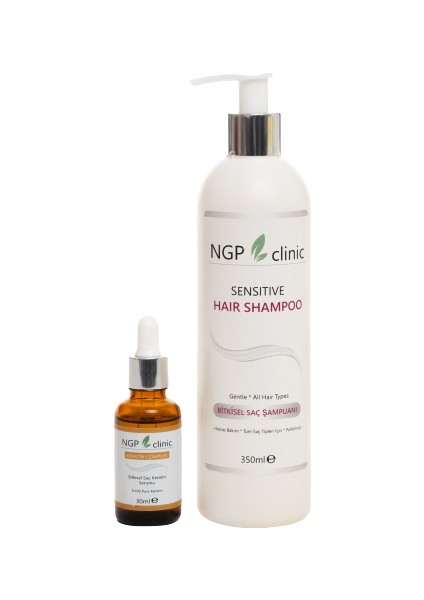 Ngp-Clinic Bitkisel Saç Bakım SETİ-350 ml Bitkisel Şampuan+30 ml Bitkisel Saç Keratin Bakım