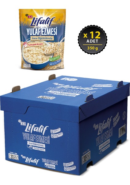 Lifalif İnce Öğütülmüş Yulaf Ezmesi 350 g x 12 Adet