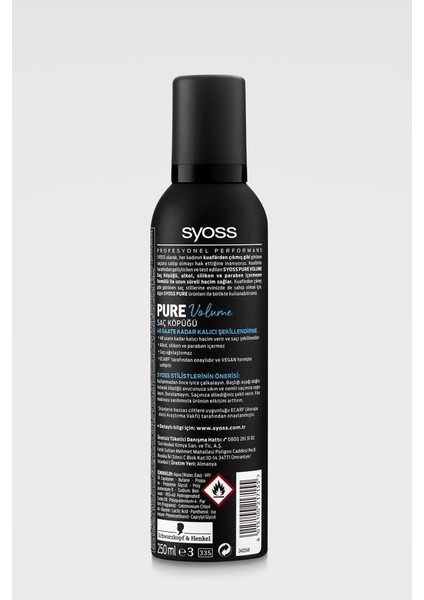 Pure Volume Saç Köpüğü 250 ml