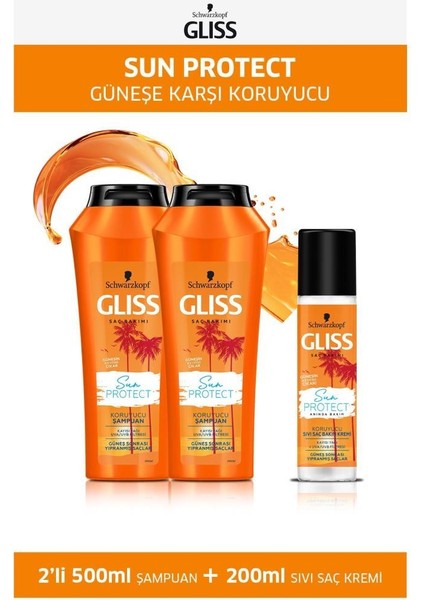 Sun Protect Şampuan 500 ml x 2 Adet + Sıvı Saç Kremi 200 ml