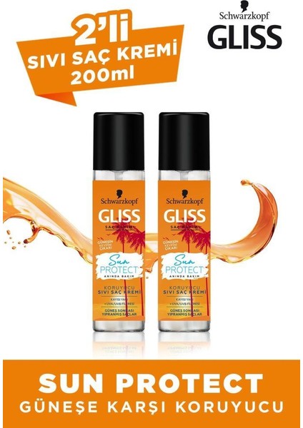 Sun Protect Sıvı Saç Kremi 200 ml x 2 Adet