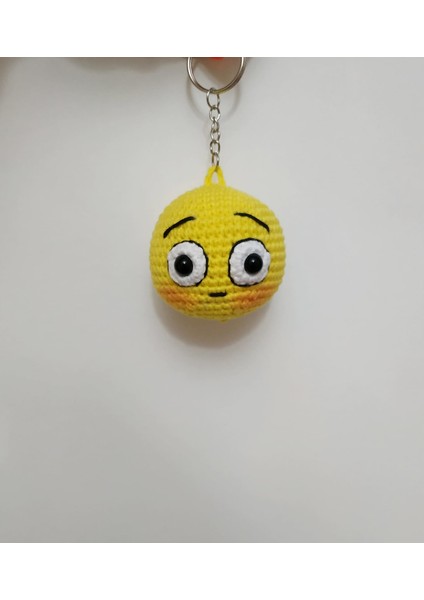 Şaşkin Surat Emoji Amigurumi Organik Anahtarlik Oyuncak