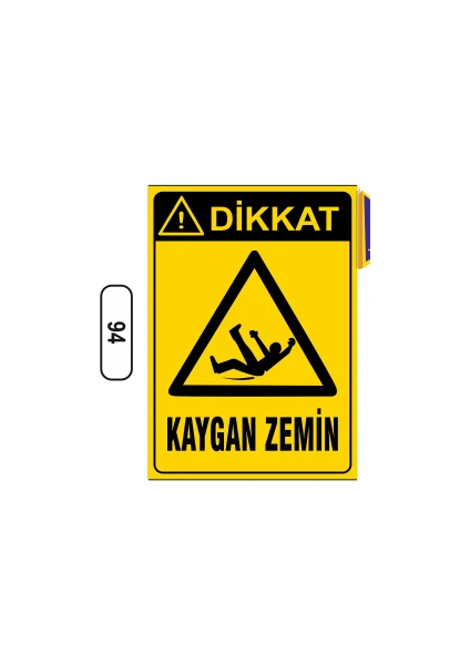 Dikkat Kaygan Zemin Uyarı Ikaz Levhası 25X35 cm