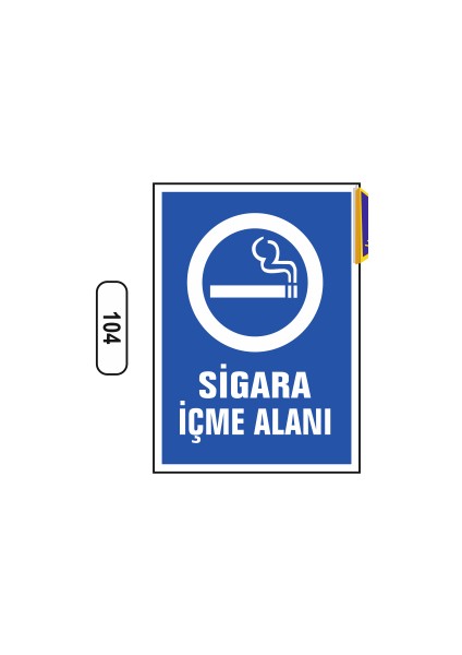 Sigara Içme Alanı Uyarı Ikaz Levhası 25X35 cm