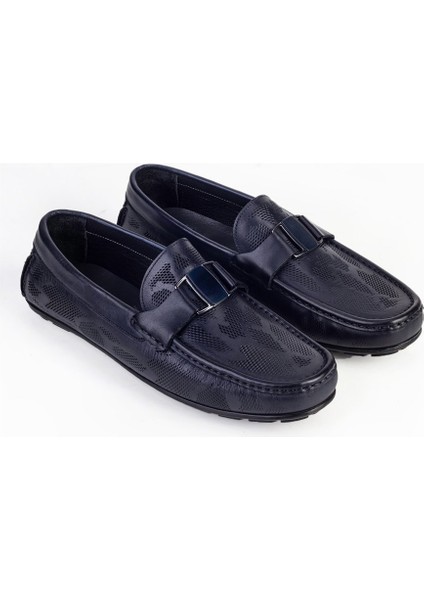 Özel Tasarım Blue Comfort Erkek  Deri Loafer Ayakkabı 010M8332I Lacivert