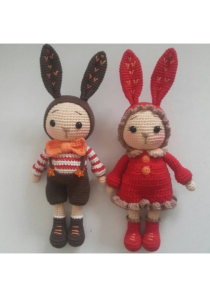 Bay Miti ve Bayan Mini Amigurumi Organik Oyuncak