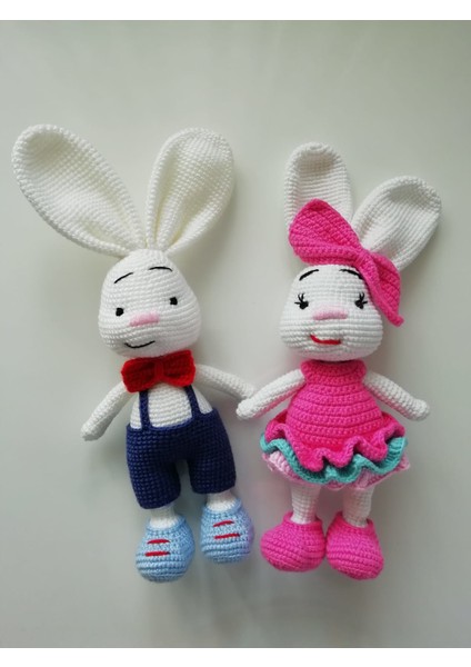 Bay ve Bayan Paskalya Tavşanı Amigurumi Oyuncak