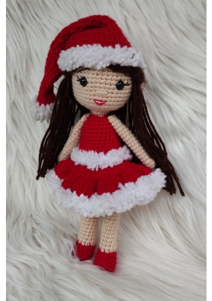 Maskot Yılbaşı Şirin Bebeği Amigurumi Organik Oyuncak