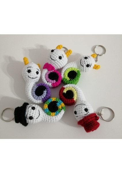 Salyangoz Anahtarlık Takımı Amigurumi Organik Oyuncak