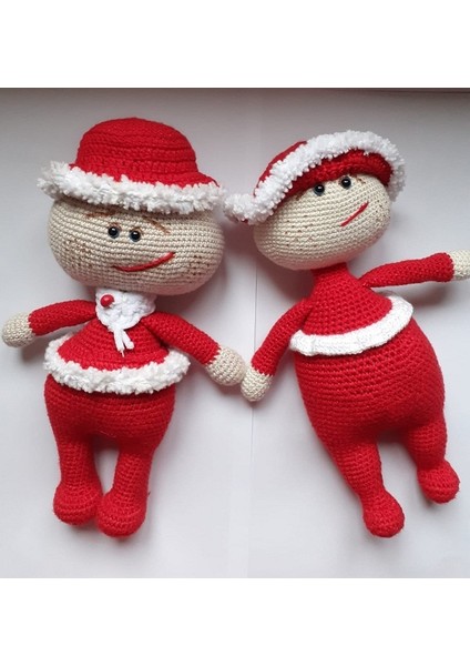 Yılbaşı Neşeli Ikizleri Amigurumi Oyuncak