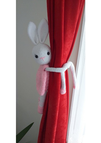 Sevimli Tavşan Perde Tutucu Amigurumi Oyuncak