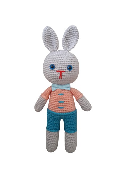 Sevimli Papyonlu Tavşan Amigurumi Oyuncak