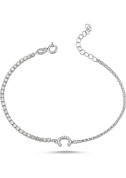 Gümüş Suyolu Harfli Gümüş Rengi Bileklik - C Harfi - - BLV00259-4123