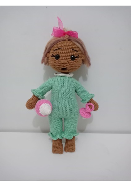 Esmer Masum Bebek Uyku Arkadaşı Amigurumi Organik Oyuncak