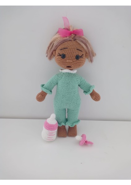 Esmer Masum Bebek Uyku Arkadaşı Amigurumi Organik Oyuncak