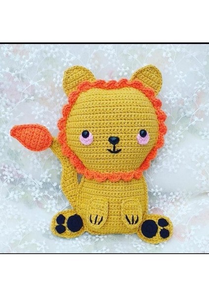 Maskot Aslan Bobi Amigurumi Organik Oyuncak