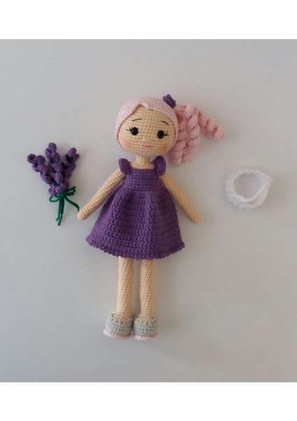 Lavanta Çiçeği Bebek Amigurumi Organik Oyuncak