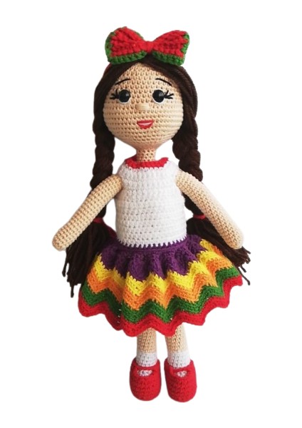 Ebruli Bebek Amigurumi Organik Oyuncak