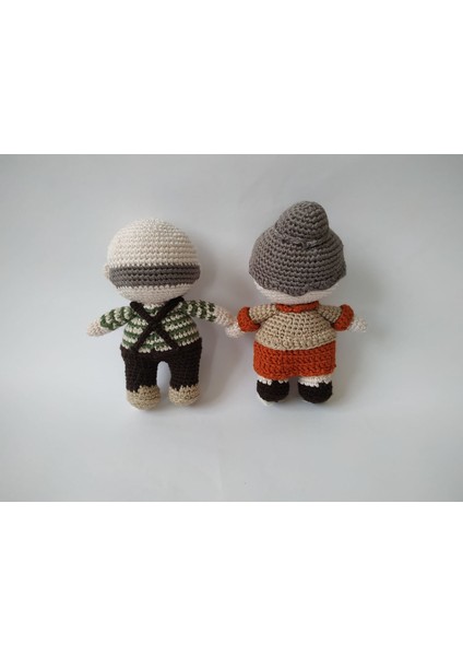 Maskot Dede ve Nine Amigurumi Organik Oyuncak modelleri