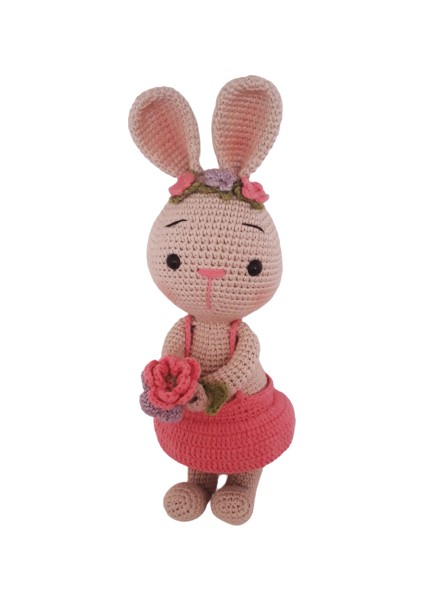 Tavşan Sunny ve Çiçeği Amigurumi Organik Oyuncak