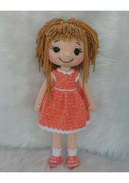 Kıvırcık Saçlı Şeker Bebek Amigurumi Organik Oyuncak