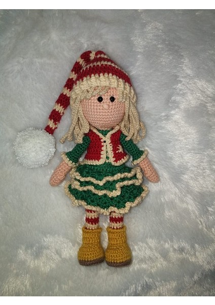 Yılbaşı Kızı Luli Bebek Amigurumi Organik Oyuncak