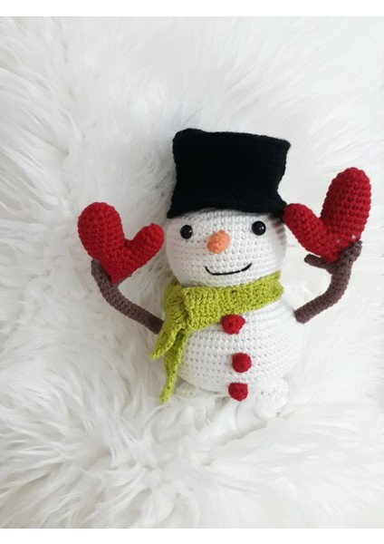 Paşa Kardan Adam Amigurumi Organik Oyuncak