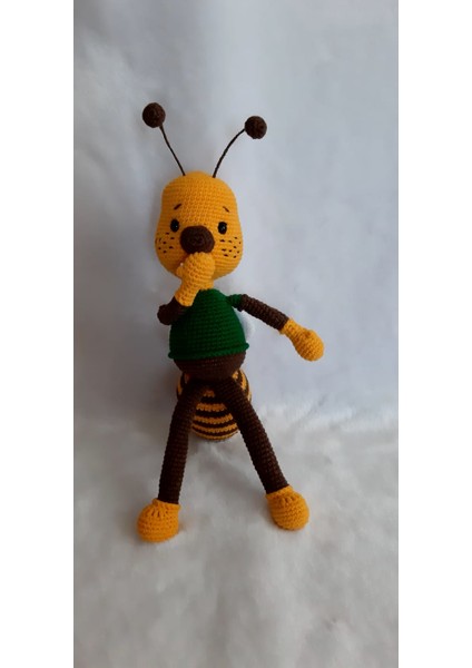 Antenli Arı Amigurumi Organik Oyuncak