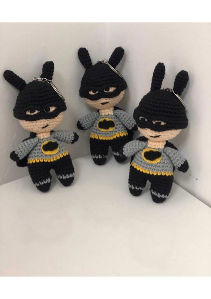 Batman Maskot Bebek Amigurumi Anahtarlık Oyuncak