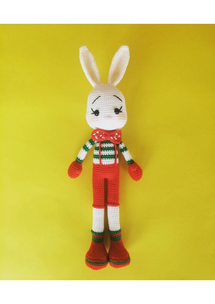 Noel Tavşanı Amigurumi Organik Oyuncak