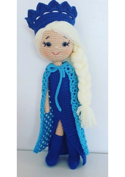 Oyuncak Park Sevimli Elsa Bebek Amigurumi Organik Oyuncak