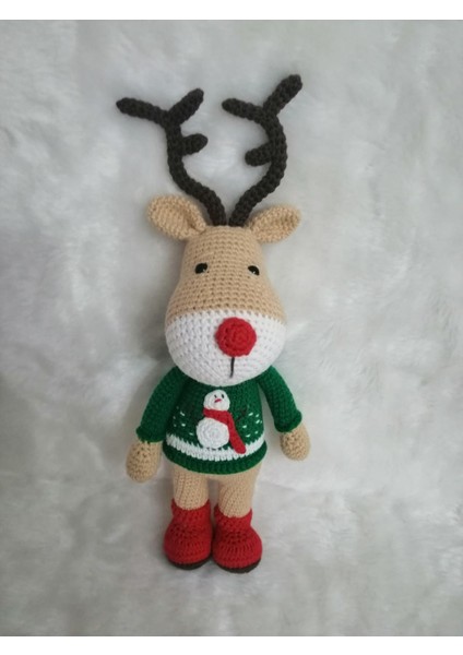 Yılbaşı Geyiği Yumi Amigurumi Organik Oyuncak