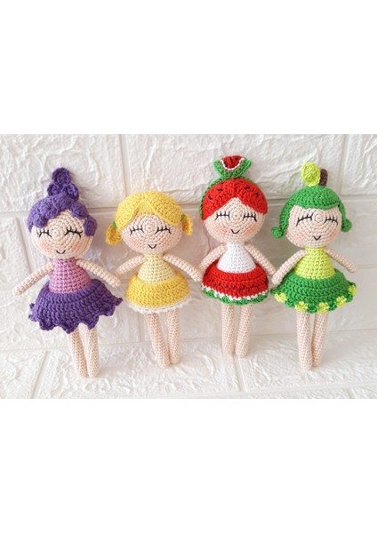 Meyveli Kızlar Takımı Amigurumi Organik Oyuncak