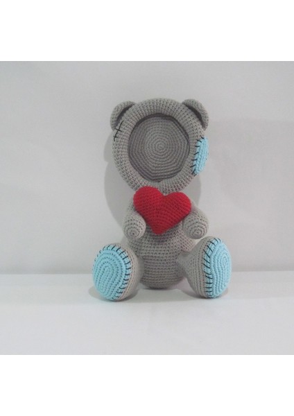 Ayıcıklı Fotoğraf Çerçevesi Amigurumi Organik Oyuncak