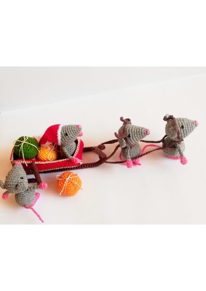 Mutlu Noel Fareleri Amigurumi Organik Oyuncak fiyatları