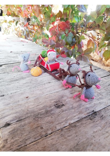 Mutlu Noel Fareleri Amigurumi Organik Oyuncak fırsatları