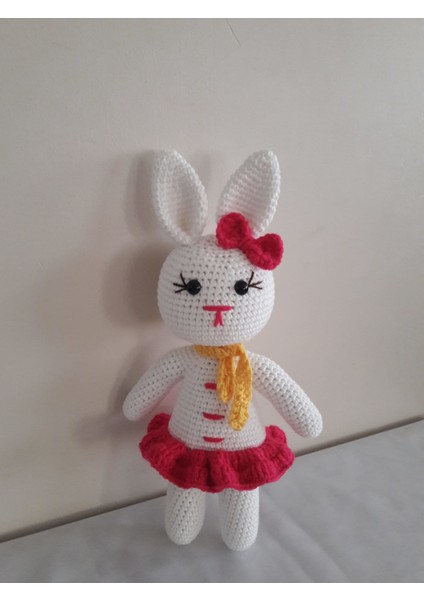 Sevimli Süslü Tavşan Amigurumi Organik Oyuncak