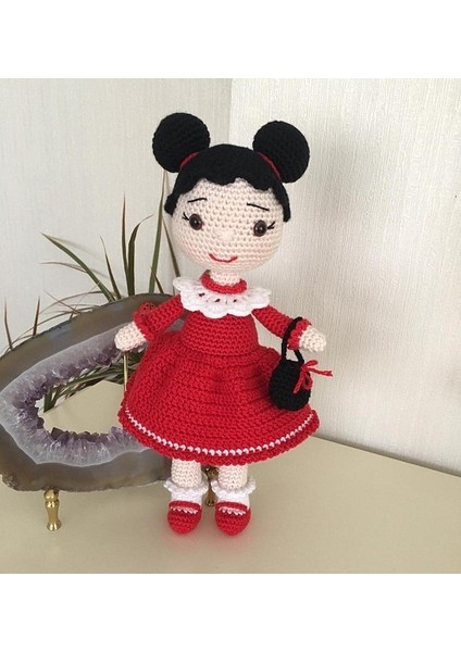 Çantalı Elena Bebek Amigurumi Organik Oyuncak