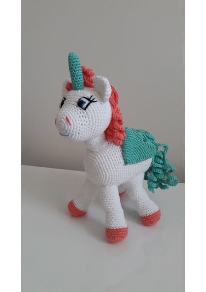 Boynuzlu At Şeker Pony Amigurumi Organik Oyuncak