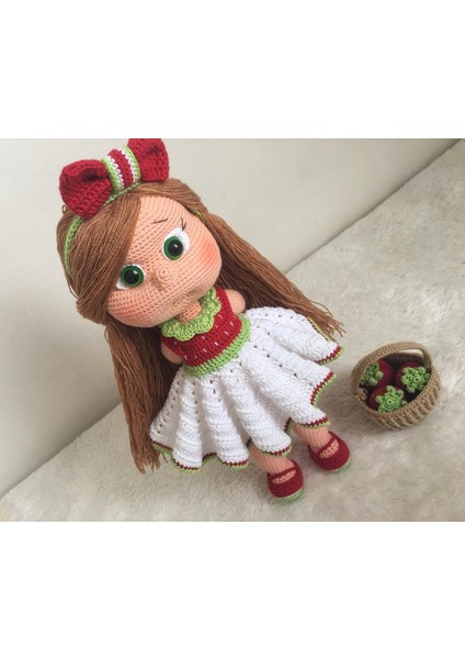 Mia Çilek Kız Amigurumi Organik Oyuncak fırsatları