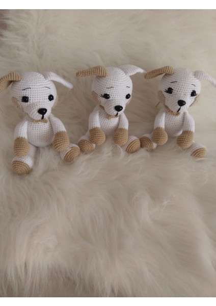 Oturan Sevimli Köpek Amigurumi Organik Oyuncak modelleri