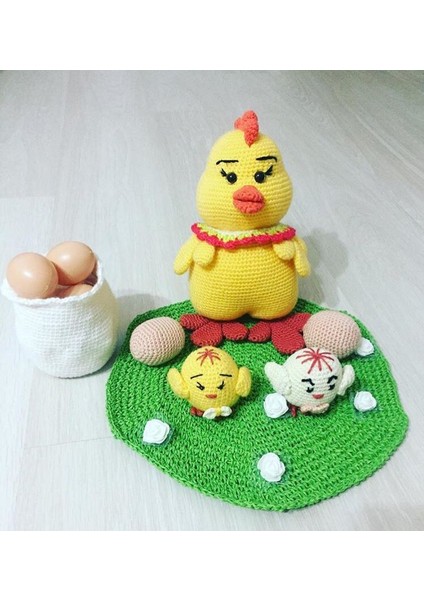 Tavuk Ailesi Takımı Amigurumi Organik Oyuncak