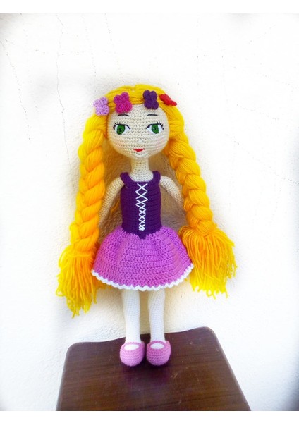Sevimli Rapunzel Bebek Amigurumi Organik Oyuncak